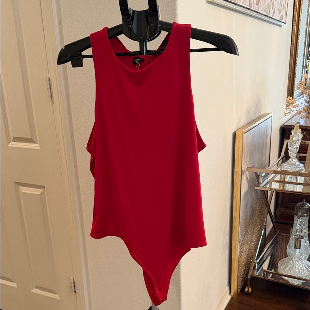 Sleeveless Red Bodysuit Top - Unbranded